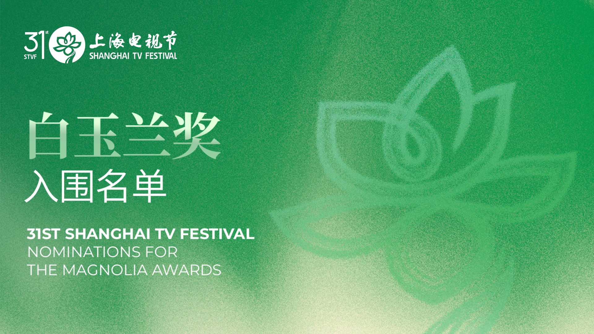 第31届上海电视节白玉兰奖入围名单（全类别）公布